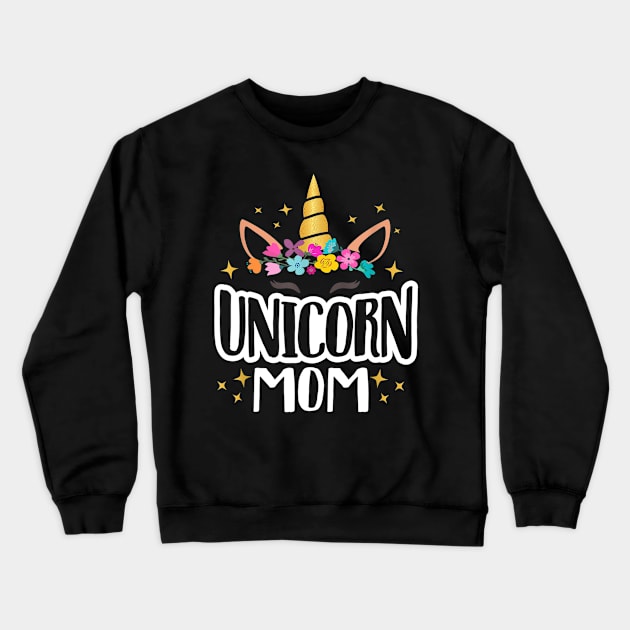 Unicorn Mom Unicorns Birthday Party Squad Matching Crewneck Sweatshirt by jordanfaulkner02